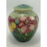 Moorcroft Hibiscus on fading Green Ground small lamp base, height 13cm