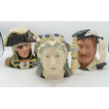 Royal Doulton Special edition Large Character Jugs Sir Francis Drake D6805, Queen Victoria D6788 &