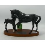 Royal Doulton Black Beauty and Foal in gloss