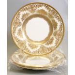 De Lamerie Fine Bone China heavily gilded Exotic Garden patterned Rimmed Bowls , specially made high