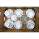 Royal Stafford Floral Decorated Tea Set & engraved glass tankard