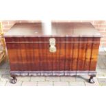 South African Hard Wood Carved Blanket Box on ball & Claw Feet with heavy brass fittings