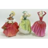 Royal Doulton Lady Figures The Skater Hn2117, Buttercup HN2309 & Katrina HN2327(3)