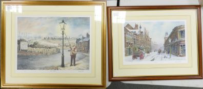 Two Large Anthony Forster Framed Prints titled Echoes of Etruria & Longton(2)