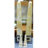 Four Italian Marble Obelisks, two large, two smaller. Tallest 69cm (4)