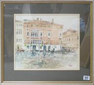 Venetian Watercolour Signed Ash, frame size 50 x 57cm