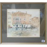 Venetian Watercolour Signed Ash, frame size 50 x 57cm