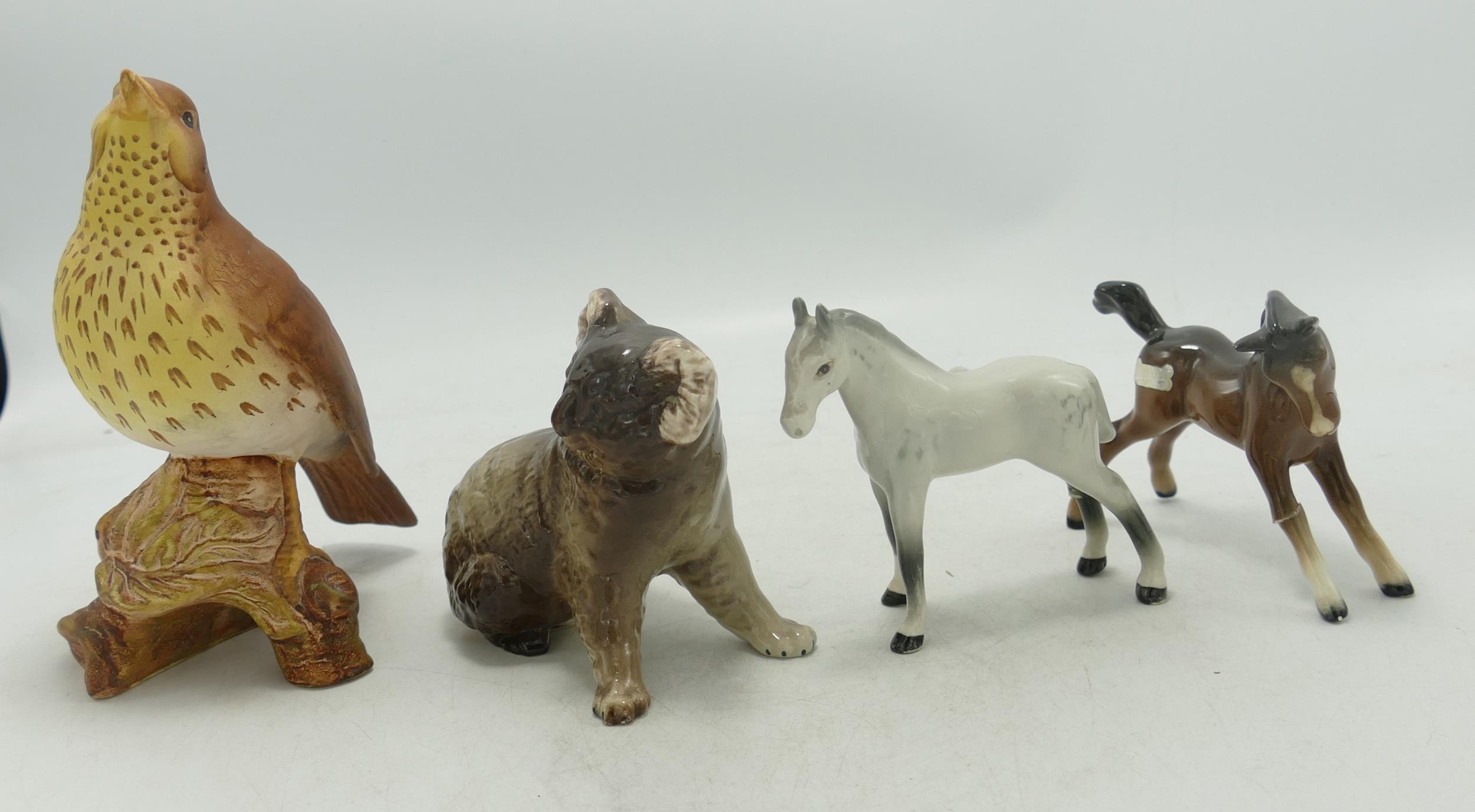 Beswick Matt Song Thrush, Koala, Grey Foal & Stretched Foal(4)