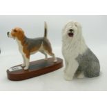 Aynsley Old English Sheepdog & Beswick Beagle(2)