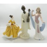 Pottery Lady Figures to include Seconds Minton Geisha, Royal Doulton Stephanie Hn2807 & Leonardo
