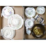 A mixed collection of items to include Wedgwood damaged creamware, Wedgwood floral plates, Royal