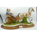 Large Capodimonte Figure Group of Trotting Horse & Carriage , length 46cm