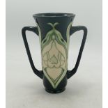 Moorcroft Double Handled Vase for Collectors club, silver line seconds, height 14cm