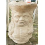 Stone garden ornament of a toby jug deep planter / umbrella stand