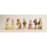 Royal Doulton Bunnykins figures to include Gardener, Father, Bridesmaid, Boy Skater, Holly,