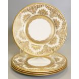 De Lamerie Fine Bone China heavily gilded Exotic Garden patterned Salad plates , specially made high