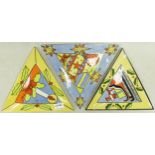 Three Lorna Bailey Ceramics Christmas trays - The Baubles Triangular tray, mark on front Christmas