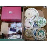 A large mixed collection of items to include decorative plates, boxed Leonardo Collection cup &