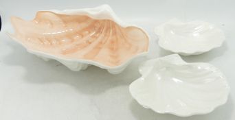 Wedgwood Nautilus Collection Natural Shell Shaped Bowls, largest 30cm(3)