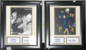 Two Framed & Sign Nobby Stiles prints, both with Certificate of Authenticity from 99 Legends.com(2)