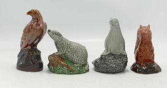 Beswick Beneagles small whiskey decanters Eagle, Badger , Squirrel & Otter(4)