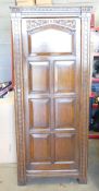 Quality Carved Oak Single Wardrobe, height 181cm
