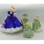 Royal Doulton Lady Figures Mary Hn3375, Fairmaiden & Ascot Hn2356(3)