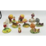 Morley Pottery Condiment Imp figures, tallest 11cm(9)