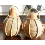 Two Vintage Rope & Gourd Water Bottles(2)