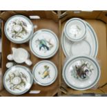 Portmeirion Birds of Britain patterned dinner ware to include dinner plates, tureens, side plates,