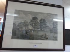 Two golfing prints and one other of Winchester college