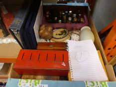 A box of sundry including alcoholic miniatures