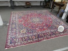 Large Afghan carpet, floral decoration 294cm x 287cm