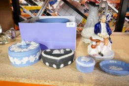 A quantity of Wedgewood Jasperware, and two other items