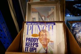 A mixed box of pictures and Punch magazines
