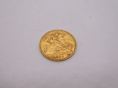 1910 22ct Half Sovereign, King Edward and George & the Dragon