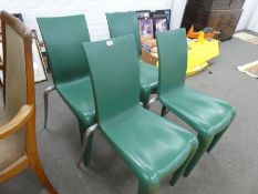 A set of four Louis 20 green chairs by Starck for Vitra