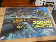 A vintage movie poster for "20,000 Leagues Under the Sea", by WALT DISNEY, 1976
