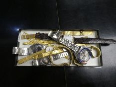 Collection of various vintage wristwatches including Roamer, Seiko, Rotary, Cyma, etc and a boxed Ti