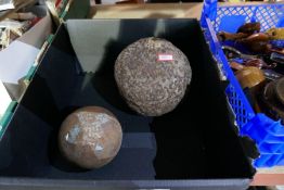 Two antique canon balls
