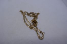 9ct yellow gold neckchain, AF, chain broken, marked 375, 3.4g approx