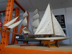 Two modern model boats