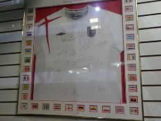 An England football shirt, signed at the Baden Baden training ground, Germany, June 2006
