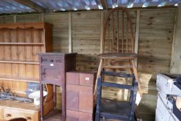 A reproduction coffer, gateleg table and sundry