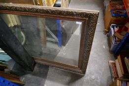 Two large gilt framed, bevelled edge wall mirrors