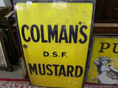 Colmans mustard, an old enameled iron advertising sign 61 x 92cm