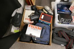 Two Asahi Pentax SLR cameras, other cameras and similar related items