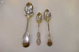 A Georgian silver dessert spoon hallmarked London 1820 William Bateman. Also with Silver Victorian s