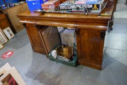 A Victorian mahogany pedestal side board having three drawers