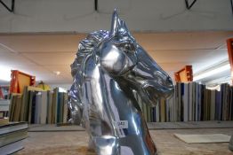 Large aluminium horse head